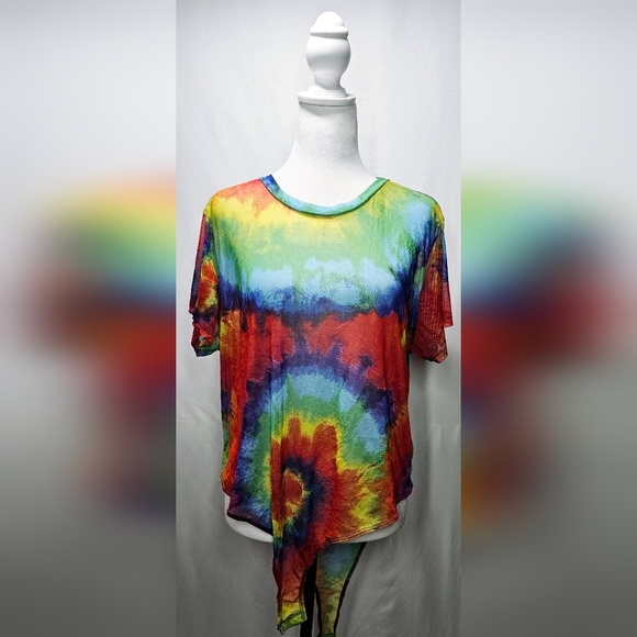 3XL Tie-Dye Mesh Bodysuit Top - Picture 1 of 4